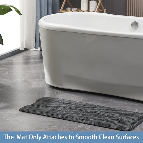 40X16Inch Webos Soft Bathtub Mat Non Slip: Memory Foam Shower Mat with Suction Cups for Bathroom Inside Tub (Black)