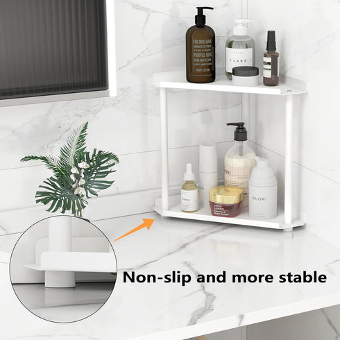Counter Countertop,Countertop FLE Corner Bathroom Organizer, Bathroom Organizer Storage Shelf for Bath, Kitchen, Living