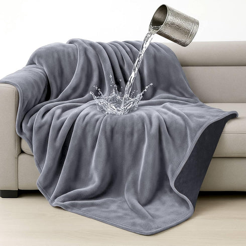 Tisancy Love Waterproof Bed Blanket - Throw Size, 50" x 60", Dark