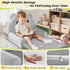 Cozy Kids Sofa Bed with Removable Washable Cover & Magic-Tape Backrest Foldable Toddler Chair Kid Couch, Crystal Velvet