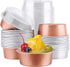 Eusoar Cupcake Cups with Lids, 5oz 50pcs Foil Desserts Cupcake Flan, Cheesecake Custard Cake Cups