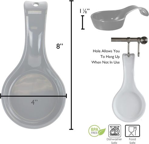 Reston Lloyd Kitchen Counter Utensil Spoon Rest for Ladles, Spaghetti Forks, & Spatulas, Seafoam