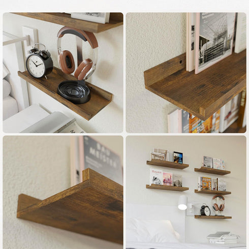 3 Set 16 inches RICHER HOUSE Floating Shelves for Wall Decor, Wall Mounted Book Shelf, Nursery Shelves Picture Ledge