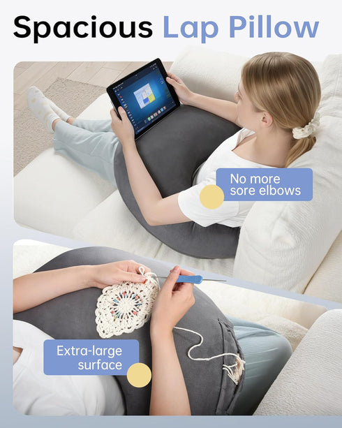 Elbow ENITYA Extra Large Ergonomic Gaming & Reading Pillow with Arm & Support U-Shaped Lap Pillow for Adults & Kids