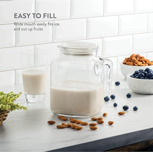 Bormioli Rocco Frigoverre Jug, 68 oz, 2 Liter, Hermetic Lid