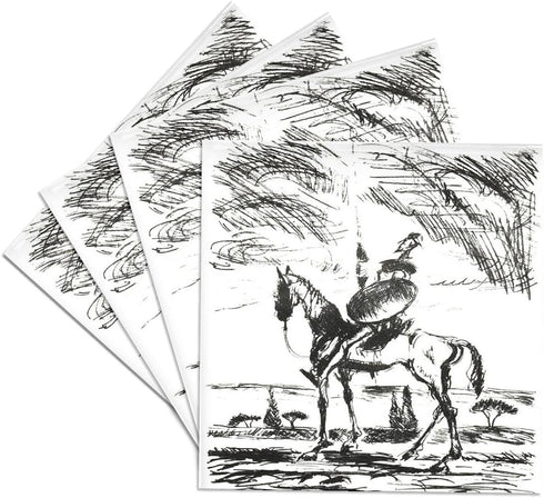 3dRose Set of 4 Ceramic Tile Coasters, Don Quixote Spanish Literature Novel