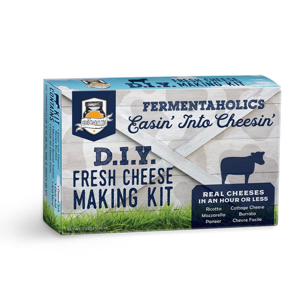 DIY Fresh Cheese Making Kit - Ricotta, Mozzarella, Burrata, Includes Rennet, Cheese Salt, Recipe Booklet