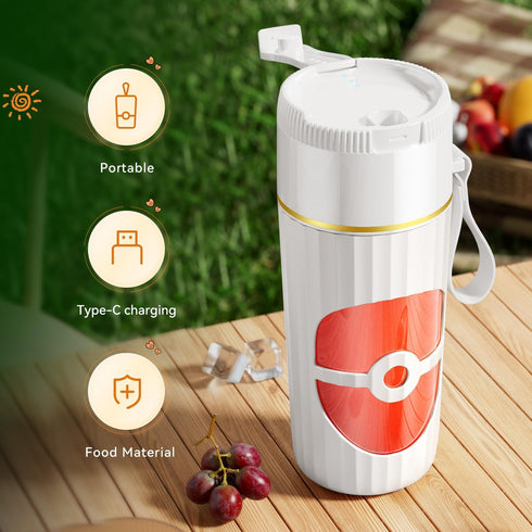 Glass Portable Blender for Smoothies and Shakes, USB-C Rechargeable, 15oz/450ml Mini Cordless Maker for Home, Travel,