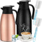 2 Pcs 68oz Thermal Coffee Carafes, Insulated Stainless Steel for Keeping Hot, Includes 2 Brushes