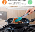 HOTEC Premium Stainless Steel Locking Kitchen Tongs Set of 2, 9" and 12", with Silicone Tips, Blue