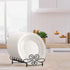 Simple Houseware Vertical Plate Stand Holder, 6-Compartment Dish Rack with Elegant Wire Design, Black Organizer