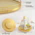 9" Countertop Gold Lazy Susan for Table Top, Oak Wood Lazy Susan Turntable Organizer for Dining Coffee Table