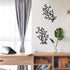 2 Pieces Metal Tree Leaf Wall Decor, Wrought Iron Scroll Sculptures for Living Room and Outdoor, Black