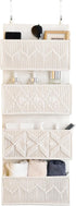 janebeauties Over the Door Organizer Macrame Boho Nursery Storage with 4 Large