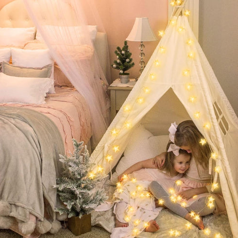 echosari Battery Operated Star String Lights, 158IN with Auto Timer, 8 Modes for Kid Room, Party, Wedding Décor (Warm