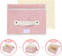 ANMINY Fabric Storage Bin with Lid, Rose Print Storage Box with PU Leather Handles, Washable PP Plastic, Pink, Small