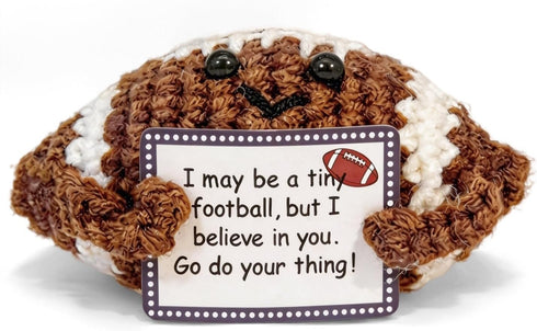 KATOCHUG Funny Crochet Football Gift for Football Dads and Moms, Emotional Support Mini