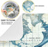 Nautical Ocean Seahorse Dish Drying Mat, 16x18 in Retro Map Microfiber, Absorbent Reversible Kitchen Accessories