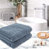 Cleanbear 100% Cotton Hand Towels, Highly Absorbent, Set of 2, Blue-Grey, 13 x 28 Inches