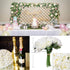 Artificial Flowers Rose Bouquet - 2 Pack Fake Silk Plastic White Roses, 18 Heads for Wedding Decoration