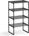 SONGMICS Shoe Rack, 4-Tier Shoe Organizer, Metal Storage Shelf, Upright or Upside