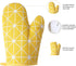 Oven Mitts and Potholders BBQ Gloves, 4-Piece Set Yellow, Non-Slip Cooking Gloves for Baking Grilling