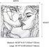 Ruibo Kissing Couple Abstract Sketch Art Wall Hanging Tapestry, Beach Throw, 59" x 51"