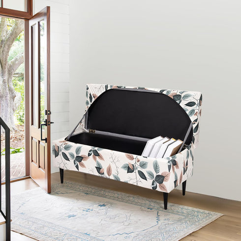Large,83 FUANGUI Ottoman Cover Stretch Storage Ottoman Bench Slipcover Printed Folding Storage Bench Ottoman Cover