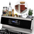 IIIOIIIA Stove Top Non Magnetic Shelf for Kitchen Organization, 30" Spice Rack Over The Stove, Brushed Stainless Silver