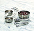Amco Advanced Performance Measuring Cups - Set of 4, Silver, Heavy-Gauge Stainless Steel, Ergonomic Design