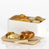 AUGOHCMIL Bread Box for Kitchen Countertop - Metal Bread Storage with Bamboo Cutting