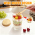 Npmkx 2pack Overnight Oats Containers With Lids and Spoons, Glass Jars with Bamboo Lids, Leak-Proof Overnight Oats Jars