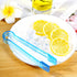 10 Pcs Clear Blue Plastic Buffet Serving Tongs, Mini Kitchen Tongs for Food, Ice, Salad, Barbecue, 6.3 Inches
