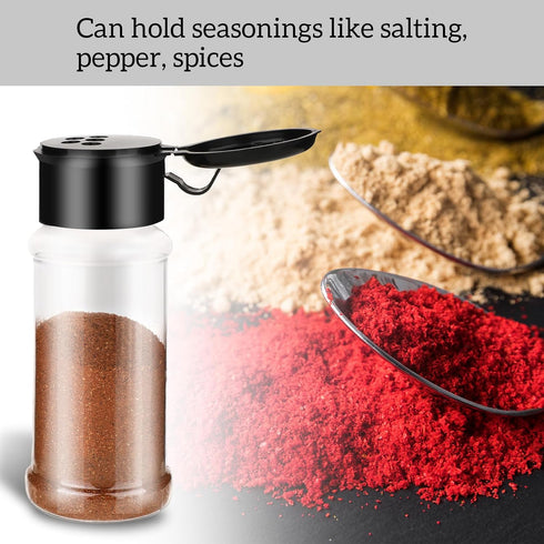 6 Pcs Plastic Spice Jars with Shaker Lids, 3 oz Clear Seasoning Containers for Spice Rack, Drawer, Cabinet