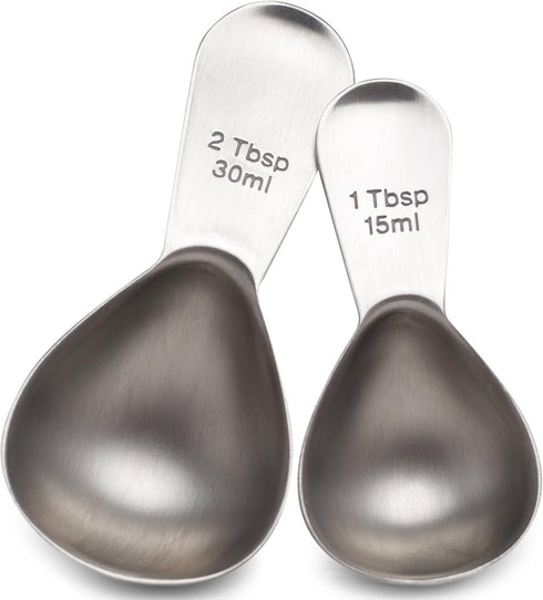 COLETTI Coffee Scoop Pack of 2 Tablespoon Scoop Stainless Steel Short Handle for Measuring Coffee