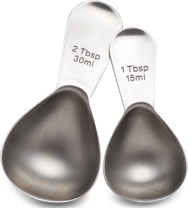 COLETTI Coffee Scoop Pack of 2 Tablespoon Scoop Stainless Steel Short Handle for Measuring Coffee