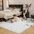 Ashler Fluffy Shaggy Faux Fur Rug, Ultra Soft 3 x 5 Feet Rectangle, White Fuzzy Rug, Machine Washable, Nursery Decor