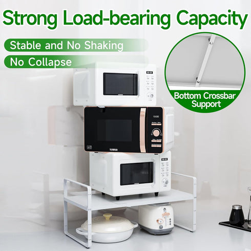 LOCVCDA Countertop Expandable Cabinet Organizer Shelf, Adjustable Height Organizer Riser for Kitchen Cabinet Spice Rack