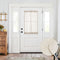 jinchan Sheer Door Curtain, Floral Embroidered Semi-Sheer Voile, Light Filtering Drape Rod Pocket 1 Panel W55 x L40