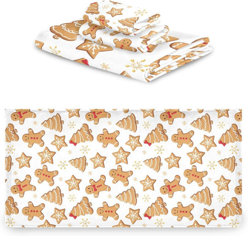 Set 3 Sets Pfrewn Gingerbread Man Towels of Christmas Winter Bathroom Towel Soft Absorbent Bath Hand Towels Washcloth