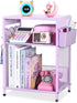 19in 3-Tier 3 ECOLOVI Kids Nightstand High for Floor Beds, Metal Small Bedside Table with Adjustable Storage Shelf
