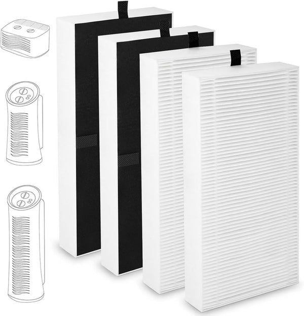 HEPA Air Purifier Replacement Filter for Febreze FRF102B, Honeywell HHT270, HHT290 Series U Filter, 4 Pack
