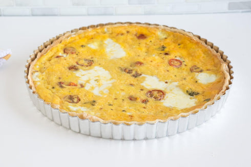 Fox Run Round Tartlet/Quiche Pan, 9.5-Inch, Tin-Plated Steel with Removable Bottom
