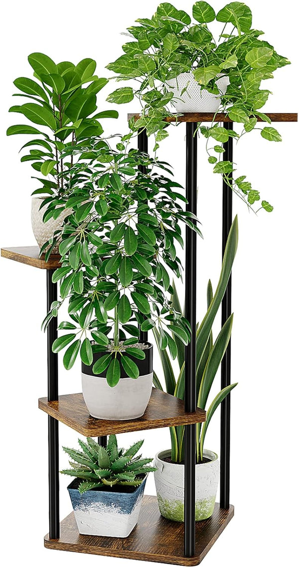 Bamworld 4 Tier Plant Stand Small Plant Shelf for Indoor Plants Corner