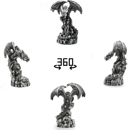 3 Pack Dragon Statue Collectible Figurines Decor-Fantasy Gothic Beast - Dragons Lover,Bedroom/Bookshelf/Desk
