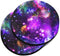 Purple Marvel Nebula Galaxy Design ROUND Fabric Felt Neoprene Car Coasters for Drinks, 2pcs Set