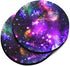 Purple Marvel Nebula Galaxy Design ROUND Fabric Felt Neoprene Car Coasters for Drinks, 2pcs Set