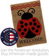 Welcome Ladybug Burlap Garden Flag - Double-Sided 12.5 x 18 Yard Decorations for Springtime Insect Wildlife