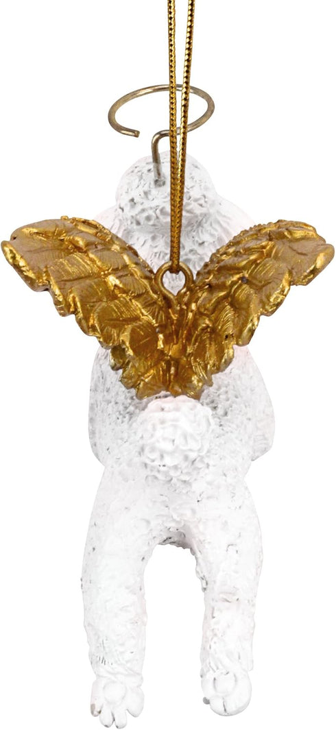 ANGEL ORNAMENT WHITE POODLE