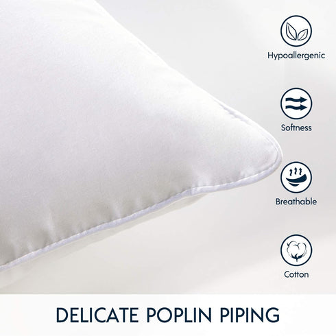 Phantoscope 18x18 Pillow Insert - Throw Pillow Insert with 100% Cotton Cover, 18 Inch Square Microfiber Pillow Sham